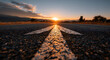 © Daniel - Road with arrow and 2026 painted on asphalt leading toward the horizon at sunset. Concept for business vision, strategy, and future goals in new year.