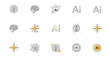© Jamshadul - Collection of various artificial intelligence and brainthemed icons and logos, representing technology and neural networks