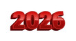 © Fazora - Red three dimensional number 2026 isolated on transparent background