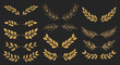 © Emran - Collection of golden hand-drawn laurel and olive branch dividers perfect for creating elegant award certificates and classic wedding designs.