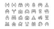 © Muddasar - Business meeting and teamwork, collaboration and partnership, negotiation and agreement isolated on outline icon set