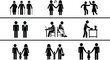© Mahamudul Hasan - Human life cycle pictogram icons showing childhood adulthood family work leisure and aging stages for social concepts infographics and educational design
