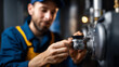 © Kateryna - Faceless professional technician repairing gas boiler heavily defocused background anonymous skilled worker ensuring safe efficient operation maintenance inspection and fix opt