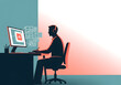 © Felipe - Trabajo individual concentrado en escritorio minimalista, concepto de productividad personal, concentración y rutina profesional en entorno digital