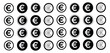 © Mizanur Rahman  Mizu - euro icon collection, full set of euro symbols presented in multiple vector styles, suitable for financial graphics, business applications, banking illustrations, currency exchange designs, and