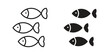 © iconic - Shoal icon element in flat simple style. Thin stroke editable icons