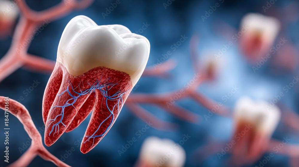 Teeth Connection Tooth structure and function. A detailed view of a tooth showing its ...
