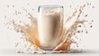 © SaroStock - Milk splashing out of a glass on transparent background creates dynamic white and creamy visual effect, high quality realistic mirostock image
