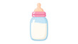 © fero  - Baby bottle filled with milk and a pink nipple.