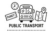 © 4zevar - Public transport : bus, ticket, clock, and map icons