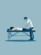 © ismel leal - Fisioterapeuta con un paciente aliviando, dolores musculares
