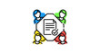 © dikifajarfadilah - collaborative document approval workflow icon with diverse team avatars around checklist form illustrating online project management and review