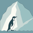 © Wan Haniza - Penguin looking towards an iceberg in minimalist style