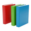 © Sharmin - Three colorful binders standing up isolated on transparent background
