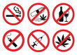 © MDSAIDUR - Forbidding Vector Signs, a professional vector pack including prohibition icons for no smoking, no drugs, no vaping, and no alcohol, suitable for signage