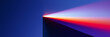 © yun visual - Radiant light bursts from a dark triangular form, fanning into warm gradient hues on deep blue—minimalist, dramatic, and ideal for tech branding, innovation themes, or conceptual design.