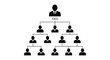 © nhpvect02 - A visual representation of a corporate hierarchy diagram with a ceo and multiple levels silhouette