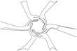 © Simple Line - Continuous line drawing of hands arranged in a circle, representing harmony, teamwork, and global friendship for Race Unity Day. A unity concept artwork for peace and justice.