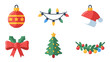 © Asap - A colorful icon set featuring Christmas Day symbols, including ornaments, lights, and decorations on a white background with a festive mood.