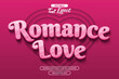 © Aziramada - Romance love editable text effect with 3d pink text style and with heart shape background