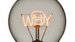 © Oleksandr - Illuminated Word 'WHY' in Light Bulb Creativity Inspiration Idea. Concept featuring light bulb, illuminated, creativity, why, inspiration.