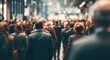 © Samuel - Blurred crowd of business people networking at a corporate event indoors. High quality