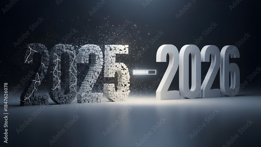 Year Transition 2025 to 2026 - Farewell 2025, Welcome 2026 Stock Photo ...