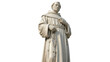 © Jn - Saint Francis of Assisi statue isolated PNG, religious figure in a robe with rosary beads on transparent background, Catholic saint