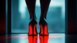 © Kondor83 - Woman wearing high heels shoes, sole is illuminated with red light