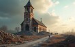 © Logan - The Demolished Church and Rebuilding Community - Imagine a demolished church with a community coming together to rebuild, symbolizing the unity and strength of religious communities in times of destru