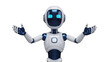 © Sean - Friendly robot with arms outstretched PNG isolated on transparent background, futuristic android character for technology concepts