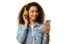 © Nasrin - Woman listening music with headphones isolated on transparent background
