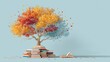 © Lady O - A tree made of books with colorful leaves, symbolizing knowledge and education.