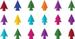 © Mst - Colorful cartoon grid of 20 arrowhead icons, showcasing diverse shapes, styles, colors, and historical weapon design for illustration