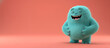 © jamal - Happy fluffy blue monster character laughing holding belly