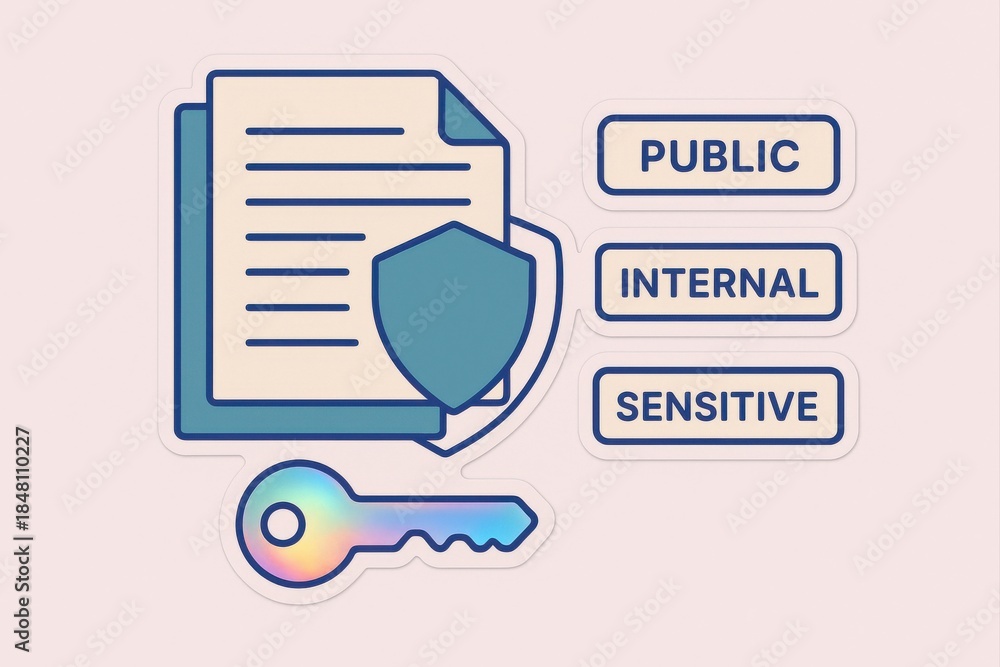 Data classification and security concepts illustrating digital ...