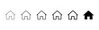 © Chelpanoff - Home icon. Simple house outline for real estate services and property apps vector. Clean residence sign for UI buttons, web platforms and mobile interfaces pictogram.
