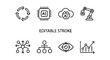 © Maksym cvc - Black-and-white AI icons showing cloud intelligence, robotics, computer vision, data flow.