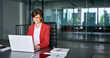 © Stock 4 You - Mature entrepreneur manager businesswoman using pc for communication, learning at modern. Focused latin hispanic middle aged business woman working on laptop computer sitting at office workplace desk