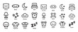 © MDABDUR - Sleep icons set flat cartoon outline style isolated on white background good night simple elements