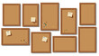 © Matheus - Collection of brown cork boards with sticky notes