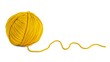 © sunny - Yellow yarn ball with loose thread isolated on white