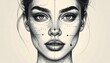 © @foxfotoco - Detailed facial illustration with measurement lines and features