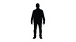 © Farzana - Full body silhouette of a standing man wearing jacket and gloves