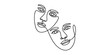 © Bilas - Abstract continuous line art drawing of two faces