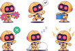 © Arti - Cute cartoon robot character set doing various tasks and showing emotions for technology branding artificial intelligence mascot collection for automation software and digital customer service