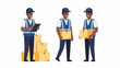 © Ayase - Delivery personnel handling packages in a warehouse environment