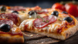 © Shahazadi - Sliced pepperoni and olive pizza