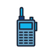 © Sharuzzaman - Stylized Blue Walkie Talkie Icon Against Black Backdrop for Communication Solutions