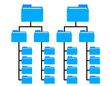 © AYLA - Blue Folder hierarchy with document management system structure.